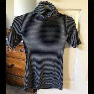 Black and Grey Stripped Turtleneck